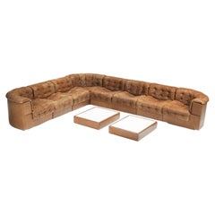 Modular (10) Vintage DS-11 Modular Sofa in original cognac leather De Sede Swiss