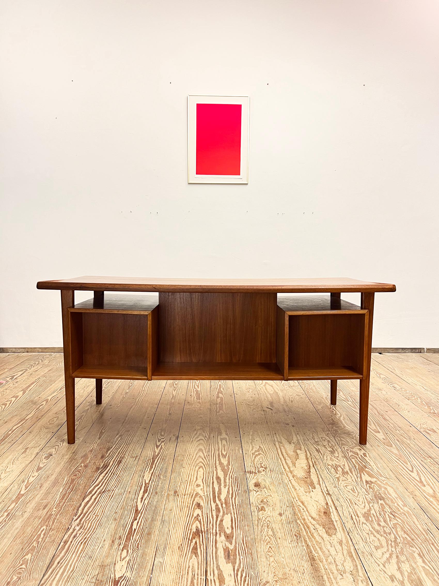 Mid-20th Century Mid-Century Teak Desk, Danish Design by Peter Løvig Nielsen, Denmark, 1970s For Sale