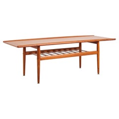 Danish Teak Wood Coffee Table by Grete Jalk, Mid-Century Design 1950s
