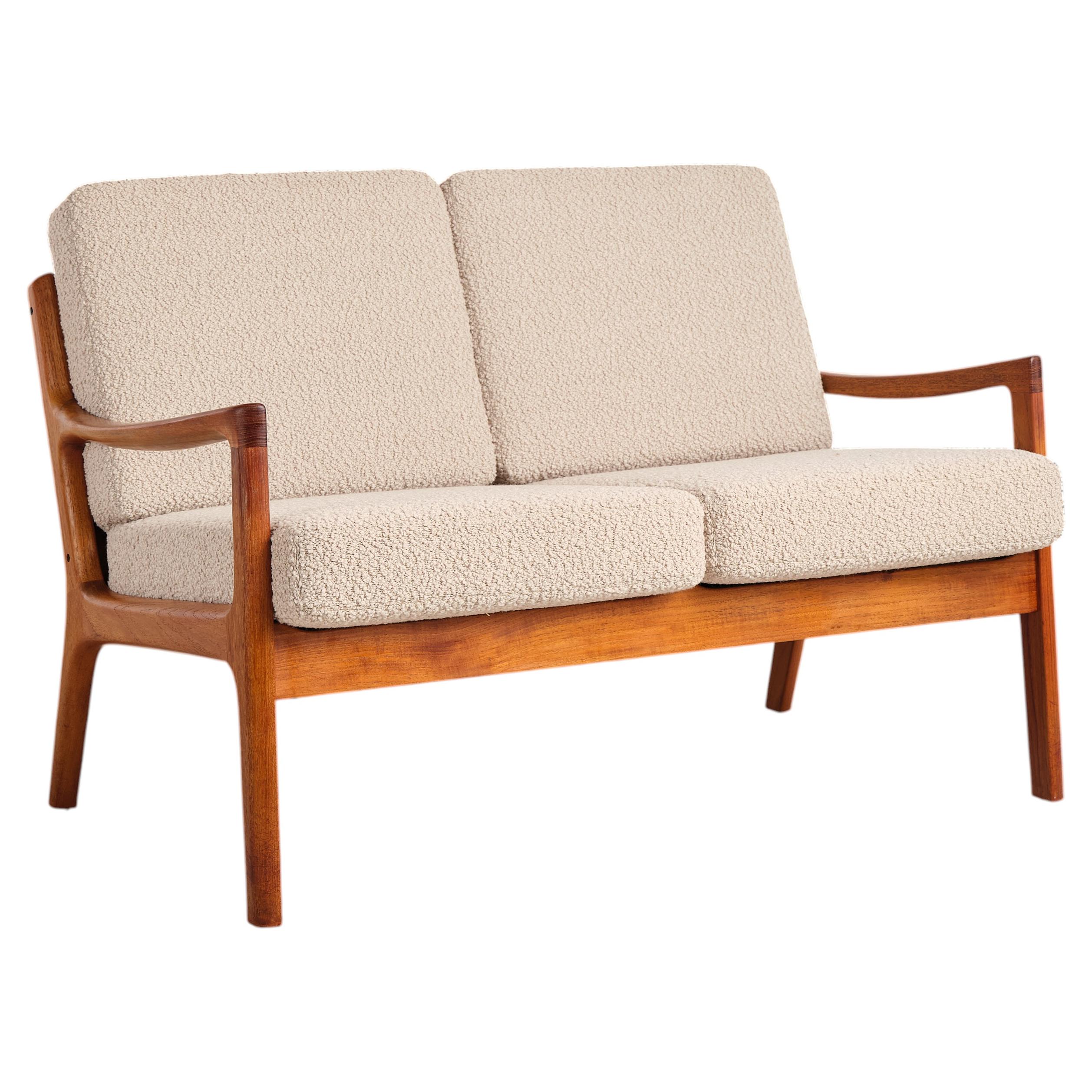 Mid-Century Two-Seat Sofa, Senator Series, Teak Couch by Ole Wanscher