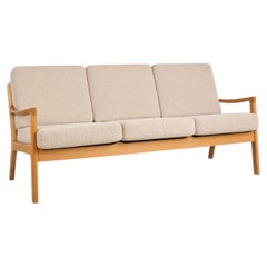 Divano a tre posti "Senator" di Ole Wanscher, struttura in rovere massello, stile Mid-Century, MCM