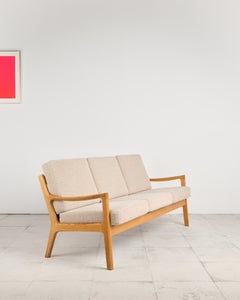 Divano a tre posti "Senator" di Ole Wanscher, struttura in rovere massello, stile Mid-Century, MCM