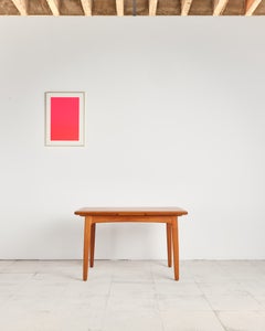 Mesa de comedor extensible danesa, diseñada por Svend Aage Madsen, de los años 60, de teca
