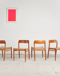 Chaises de salle à manger n° 75 de Niels O. Møller, design du milieu du siècle par J. L. Moller, MCM