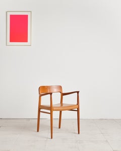 No. 56 Teak Wood Armchair by Niels O. Møller for J. L. Moller, 1950s, Leather
