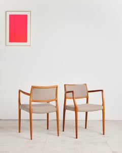 Set of 2 Niels O. Møller Model 65 Armchairs, MCM, Denmark 1968