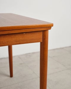 Hundevad & Co. Compact Extending Teak Dining Table, Two Hidden Leaves, 1960s