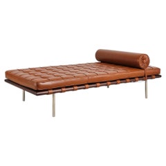 Mies van der Rohe Barcelona Daybed in Brown Venezia Leather and Walnut, Knoll