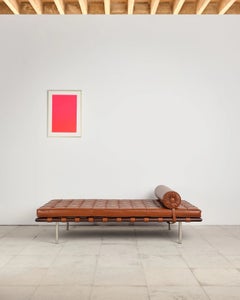 Mies van der Rohe Barcelona Daybed in Brown Venezia Leather and Walnut, Knoll