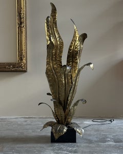 1970s Brass floor lamp, attributed to Henri Fernandez for Maison Honoré