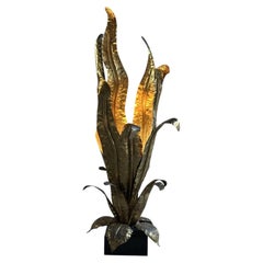 1970s Brass floor lamp, attributed to Henri Fernandez for Maison Honoré