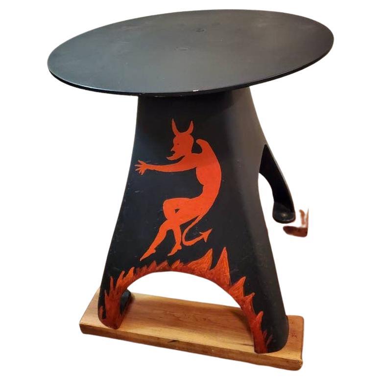 American Folk Art Industrial Iron Anvil Stand  For Sale