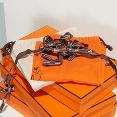 Collection of 17 Vintage Hermès Paris Orange Presentation Boxes and Bags