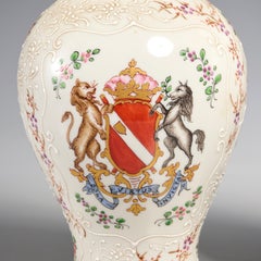 Pair of French Armorial Porcelain Covered Jars, Probably Edmé Samson