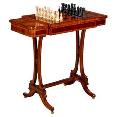Vintage Maitland-Smith Regency-Style Mahogany Chess and Backgammon Games Table
