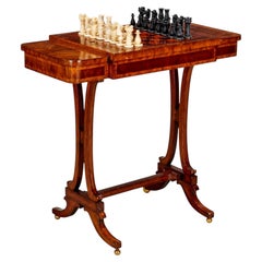 Vintage Maitland-Smith Regency-Style Mahogany Chess and Backgammon Games Table