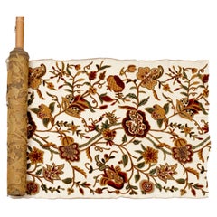 Vintage Crewelwork Floral Textile Bolt, Iris Apfel Collection, Bill Blass Label