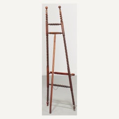 English Victorian Spiral-Turned Mahogany Display Easel, 19th Century