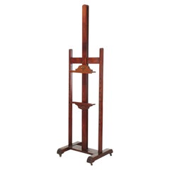 English Victorian Adjustable Mahogany Studio Easel, 19th Century