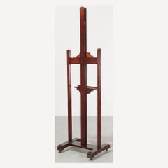 English Victorian Adjustable Mahogany Studio Easel, 19th Century