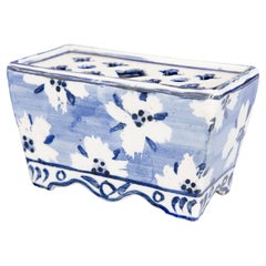 Antique Dutch Delft Faience Flower Brick Vase, circa 1900