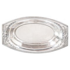 Antique French Silver Plate Swans Bread Bowl Basket