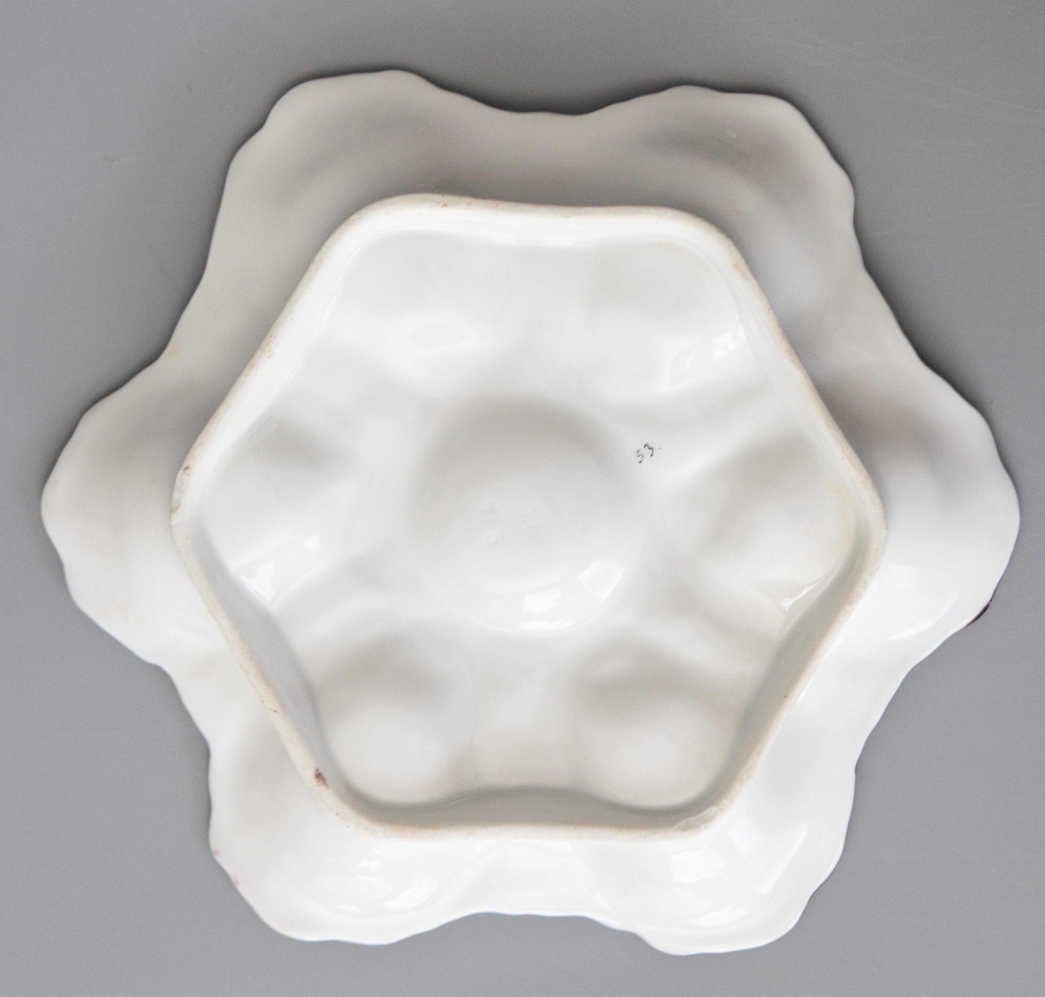 XIXe siècle Assiette à huîtres en porcelaine majolique française du 19e siècle en vente