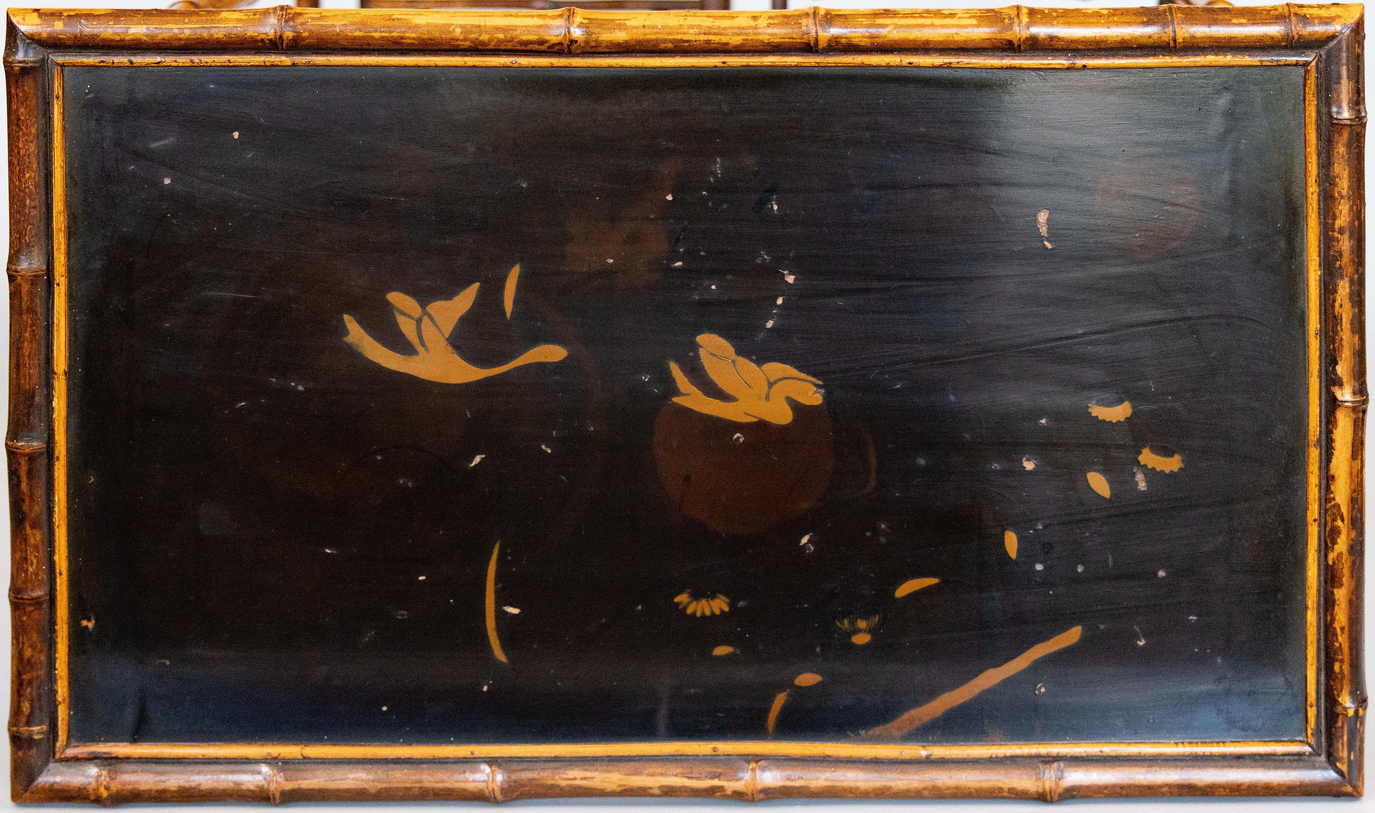 19th Century English Chinoiserie Bamboo Side Table For Sale 1