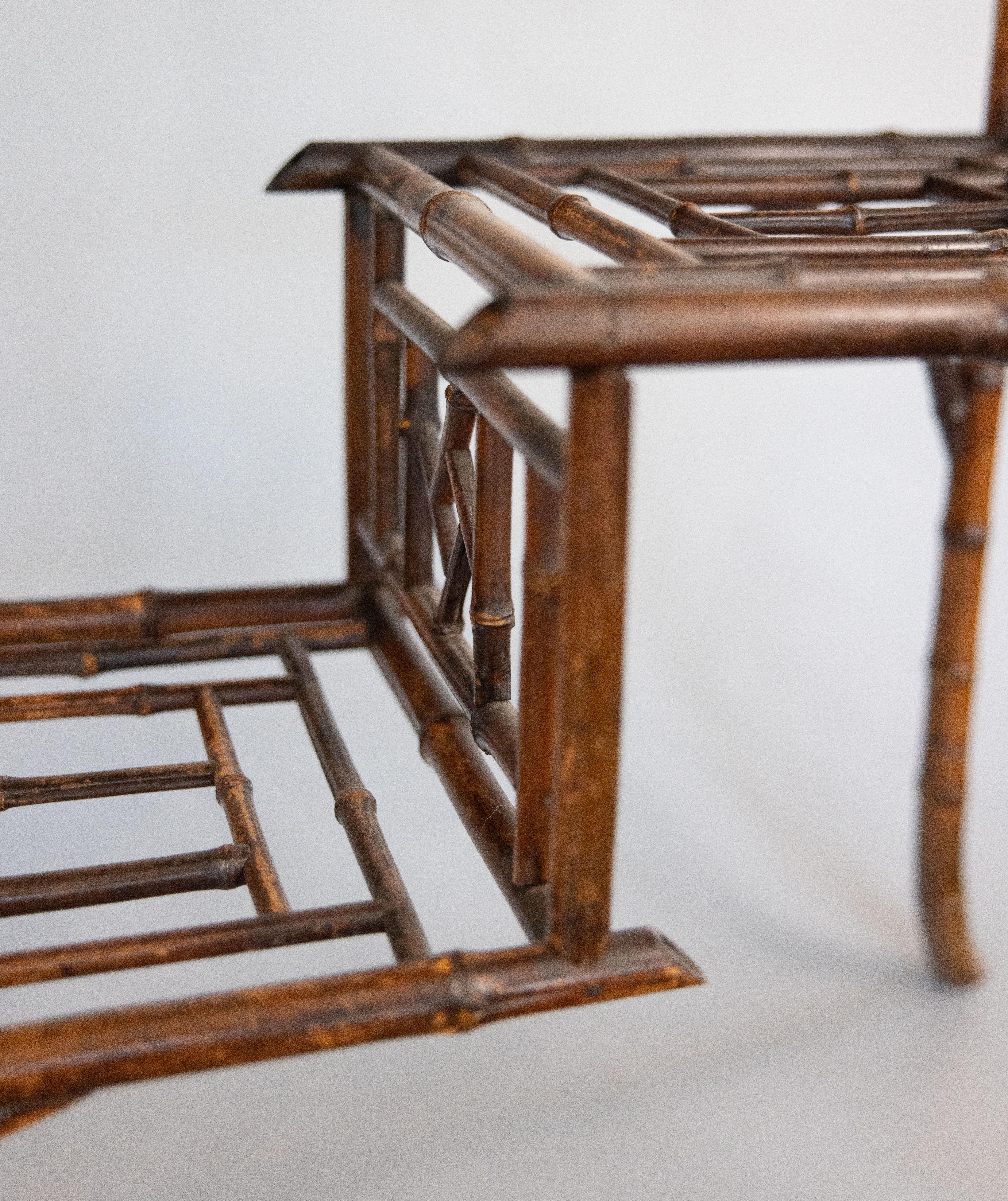 19th Century English Chinoiserie Bamboo Side Table For Sale 2