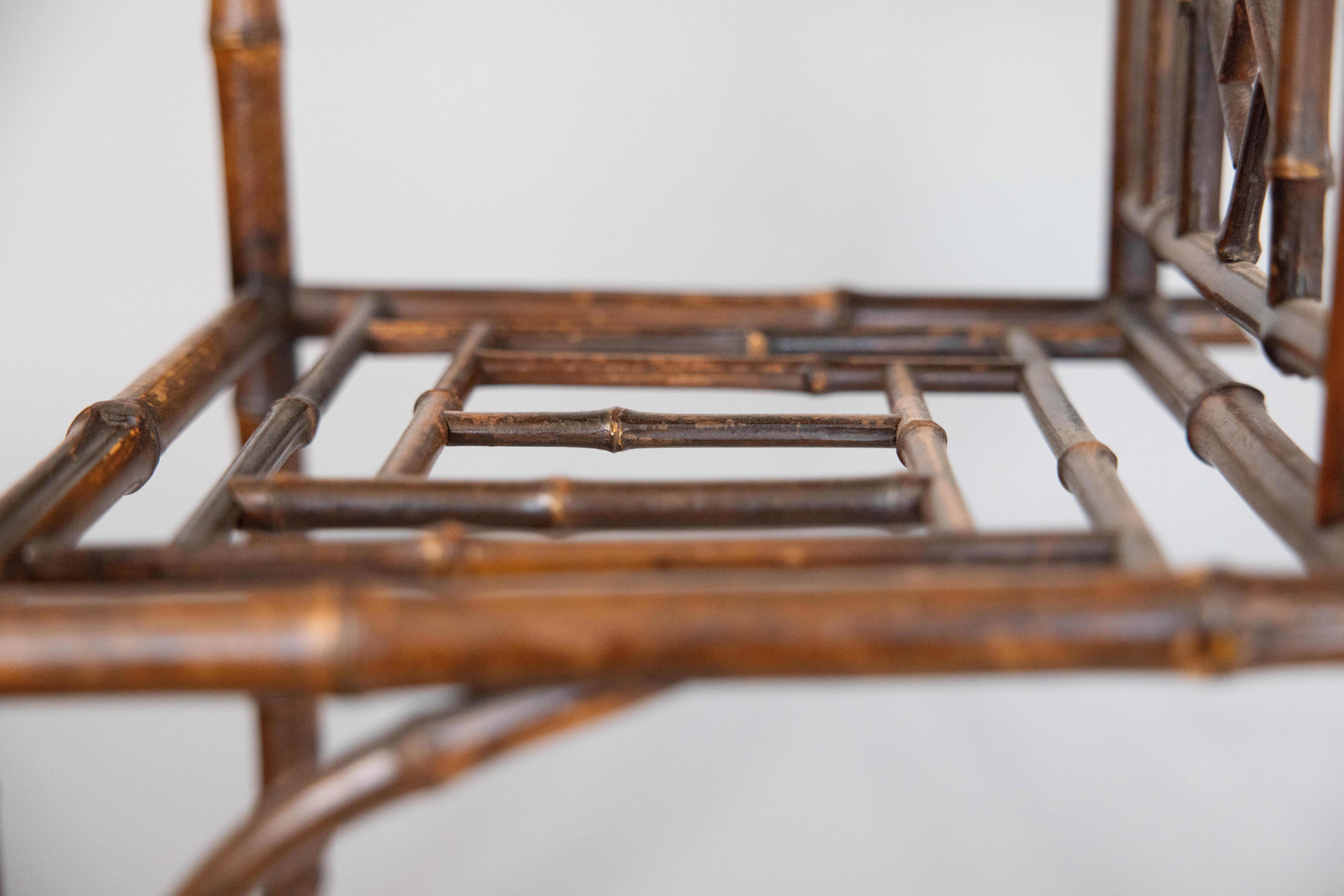 19th Century English Chinoiserie Bamboo Side Table For Sale 3