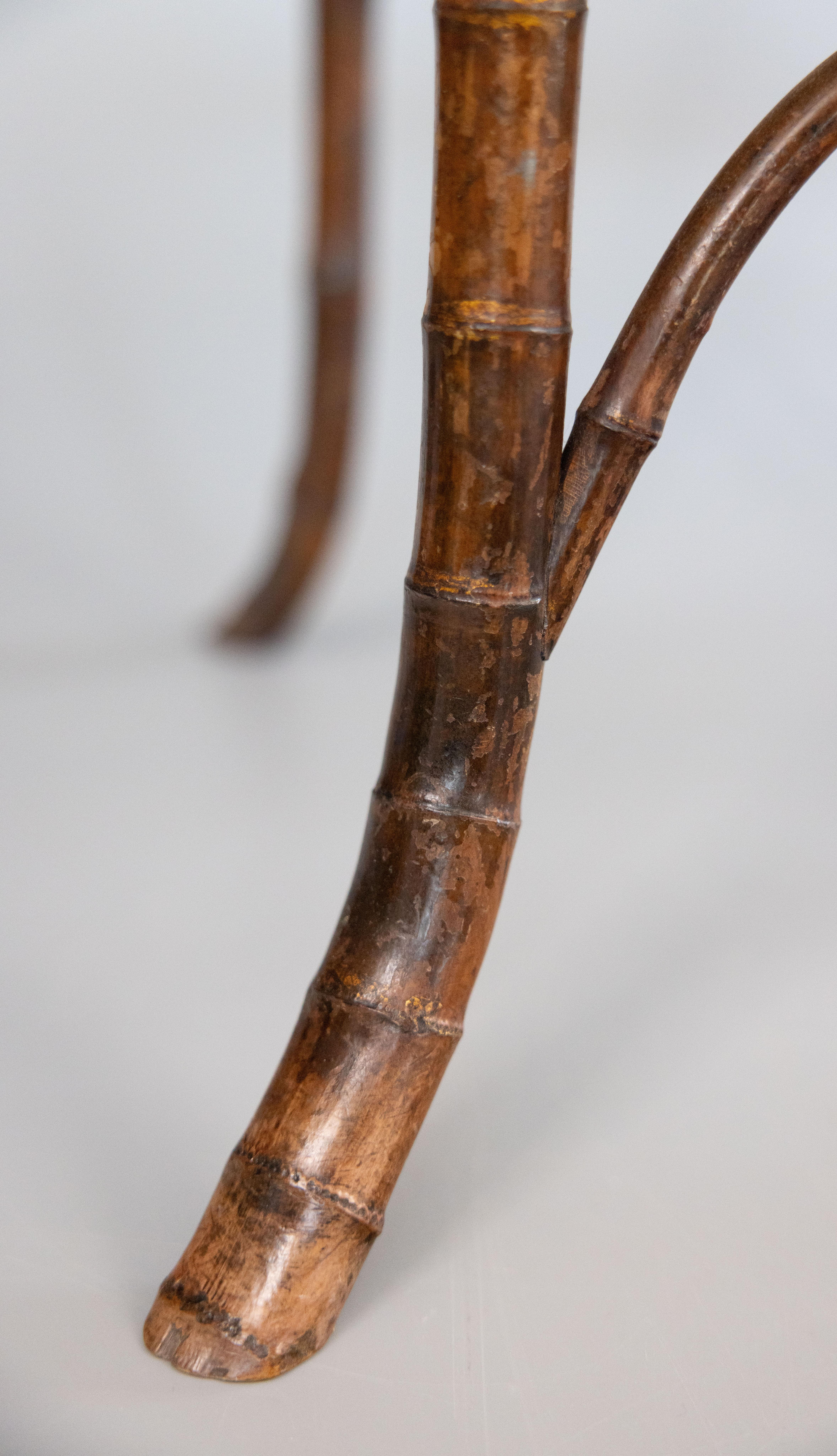 19th Century English Chinoiserie Bamboo Side Table For Sale 4