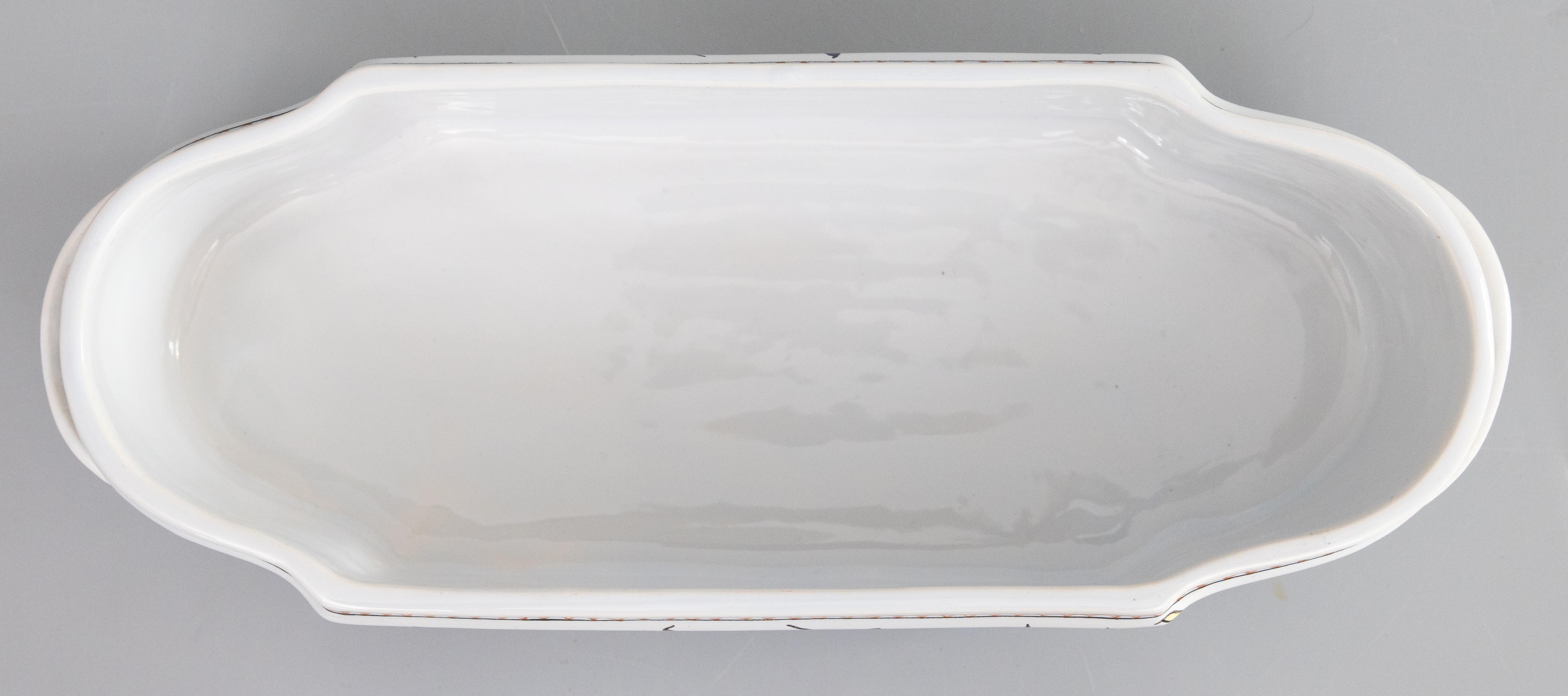 Französische Rouen Fayence Jardiniere Übertopf Pflanzgefäß, um 1950 im Angebot 2