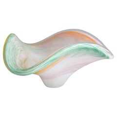 Ciotola vintage in vetro artistico di Murano a spirale