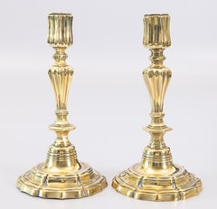 Pair of 19th Century Art Nouveau English Brass Candlesticks