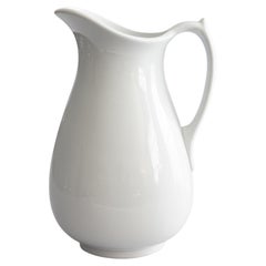 Large 19th Century English White Ironstone Pitcher