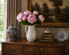 Large 19th Century English White Ironstone Pitcher