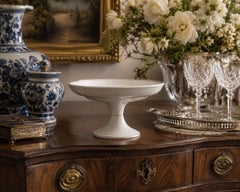 Antique Belgian White Ironstone Gilt Pedestal Compote, circa 1920