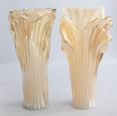 Pair of Large Mid-Century Italian Murano Art Glass Vases