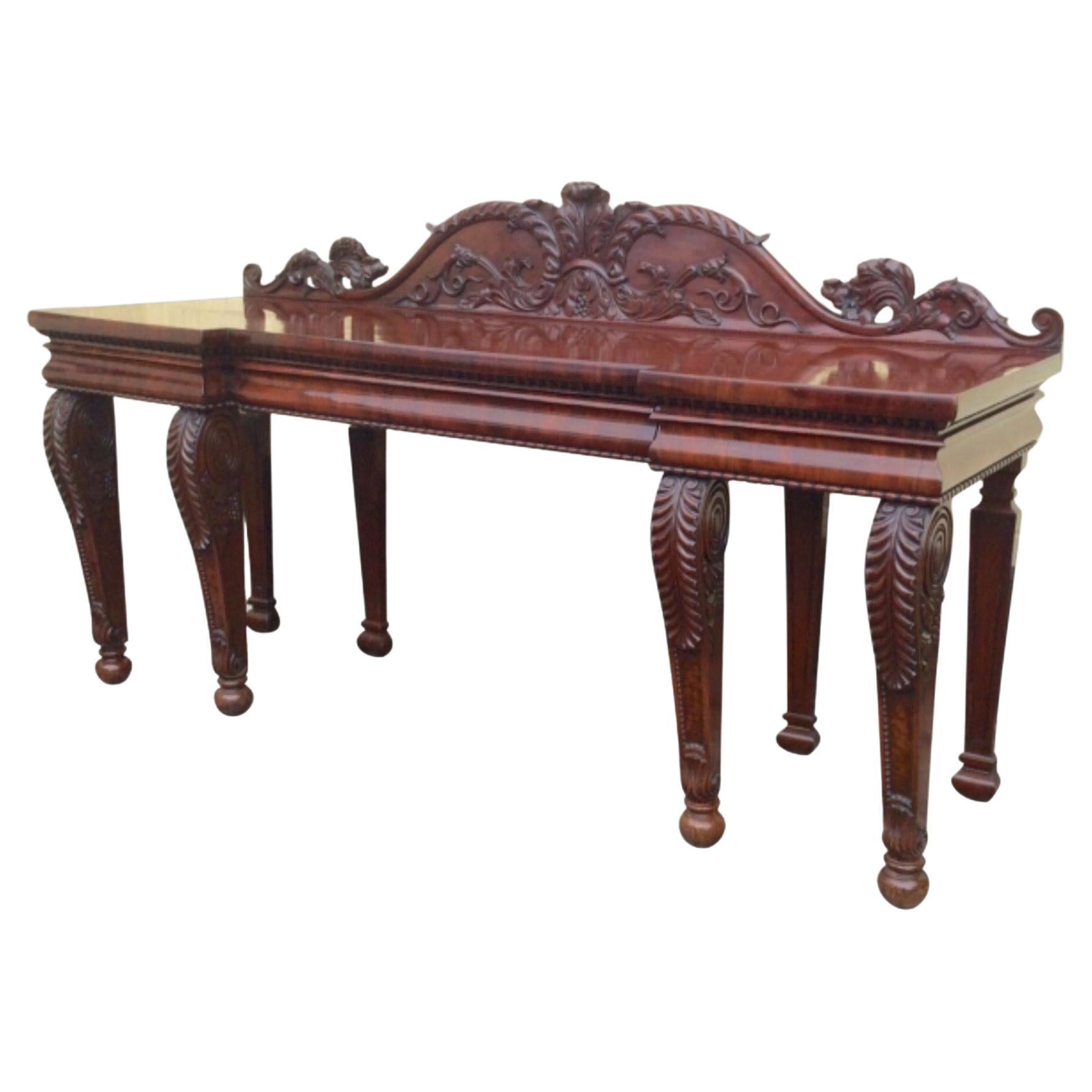 Antique Large Mahogany Console Hall Table For Sale