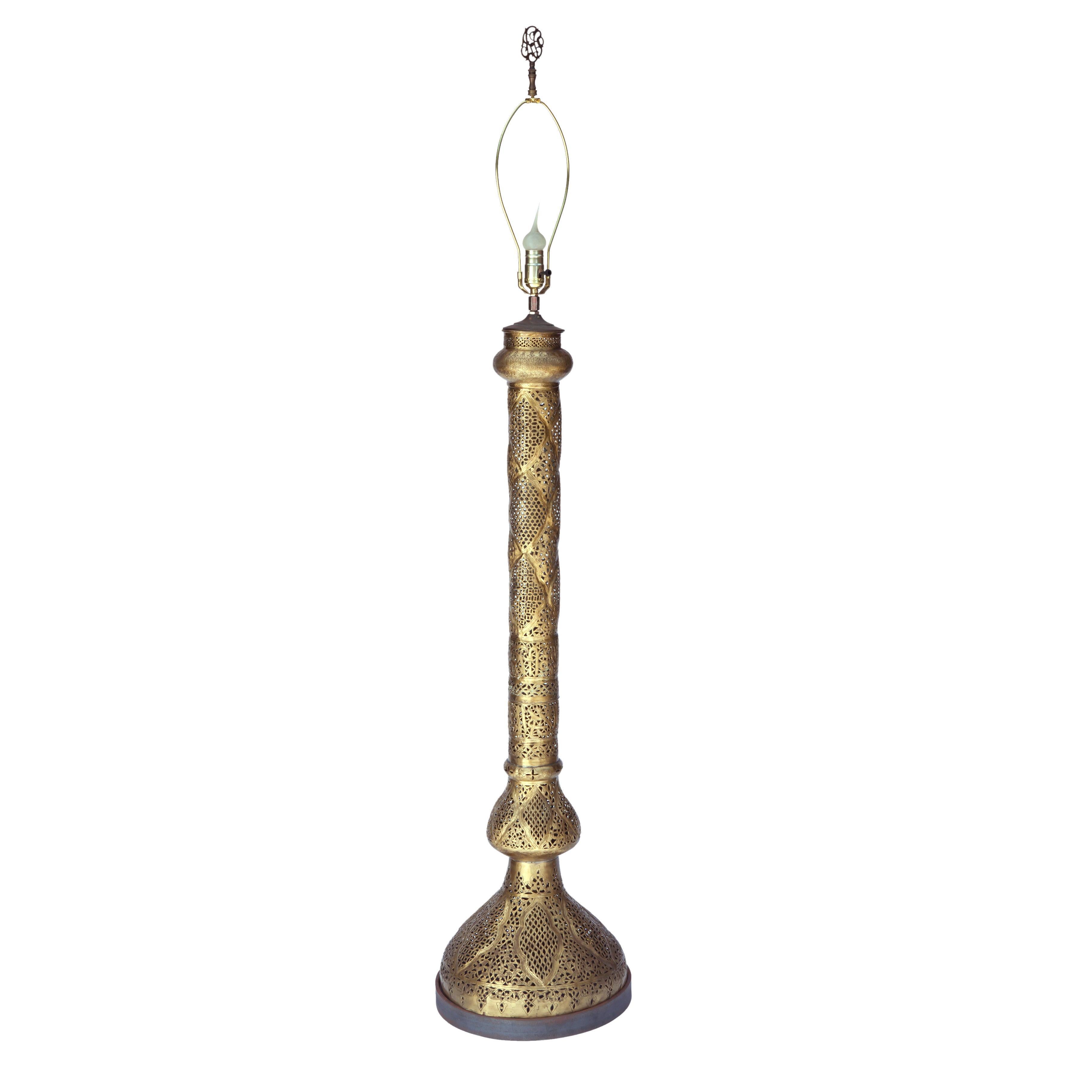 Moroccan Pierced Brass Floor Lamp