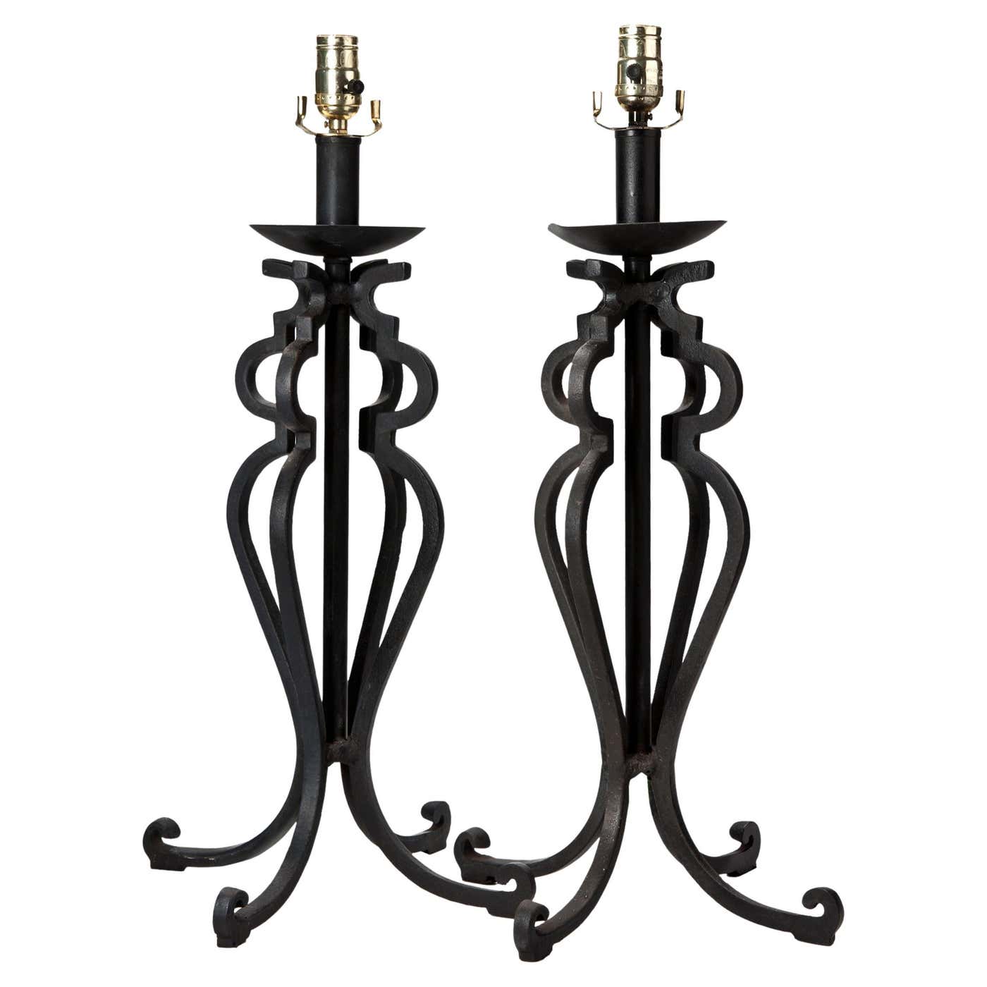Wrought Iron Table Lamps, a pair For Sale at 1stDibs | wrought iron ...