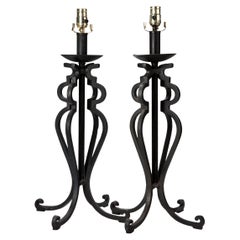 Wrought Iron Table Lamps, a pair