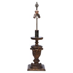 French Ebonized Giltwood Table Lamp