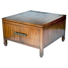 Heritage Midcentury Fruitwood Side Table with Two Doors