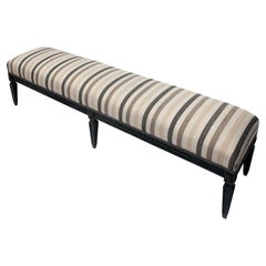 Long Bench with Italian Stripped Linen
