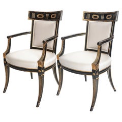 Early 19th Century Italian Regency Chairs, a Pair