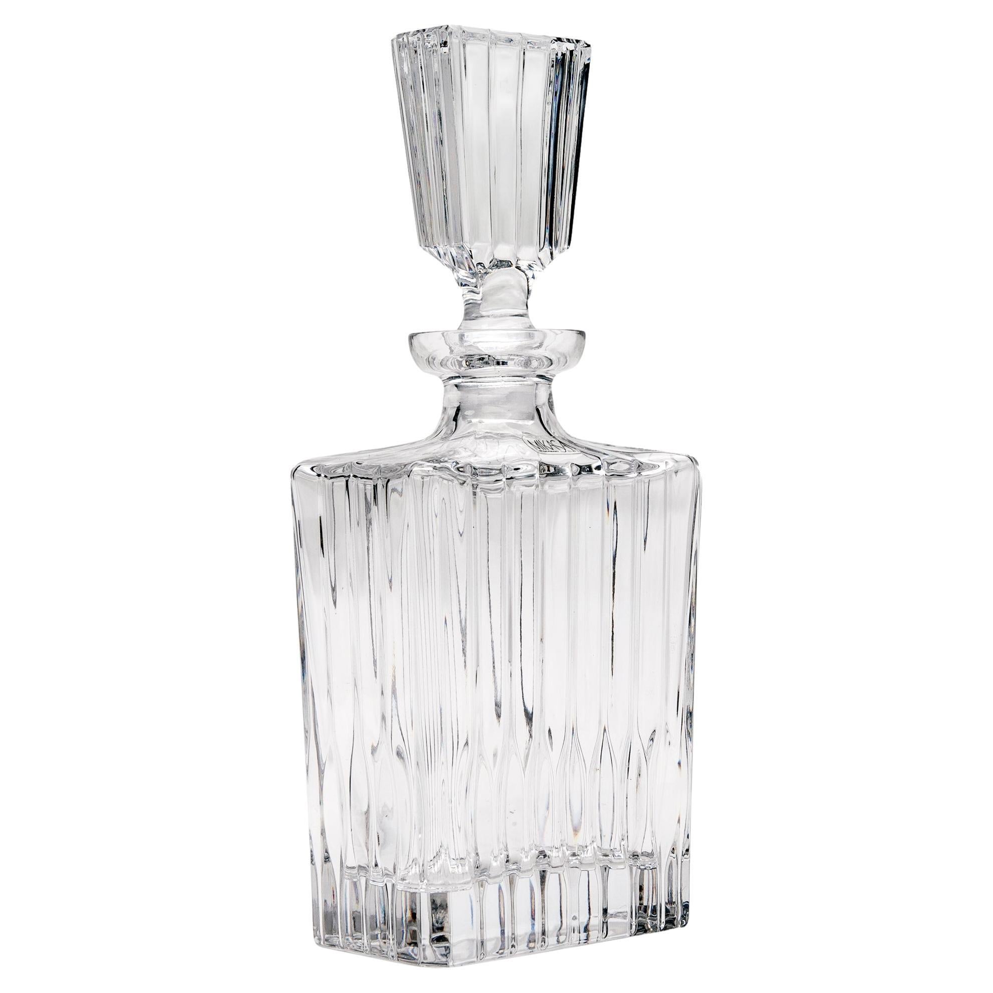 Crystal Decanter with 2 Stoppers For Sale