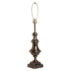Brass Urn Lamp by Stieffel with Original Midcentury Shade
