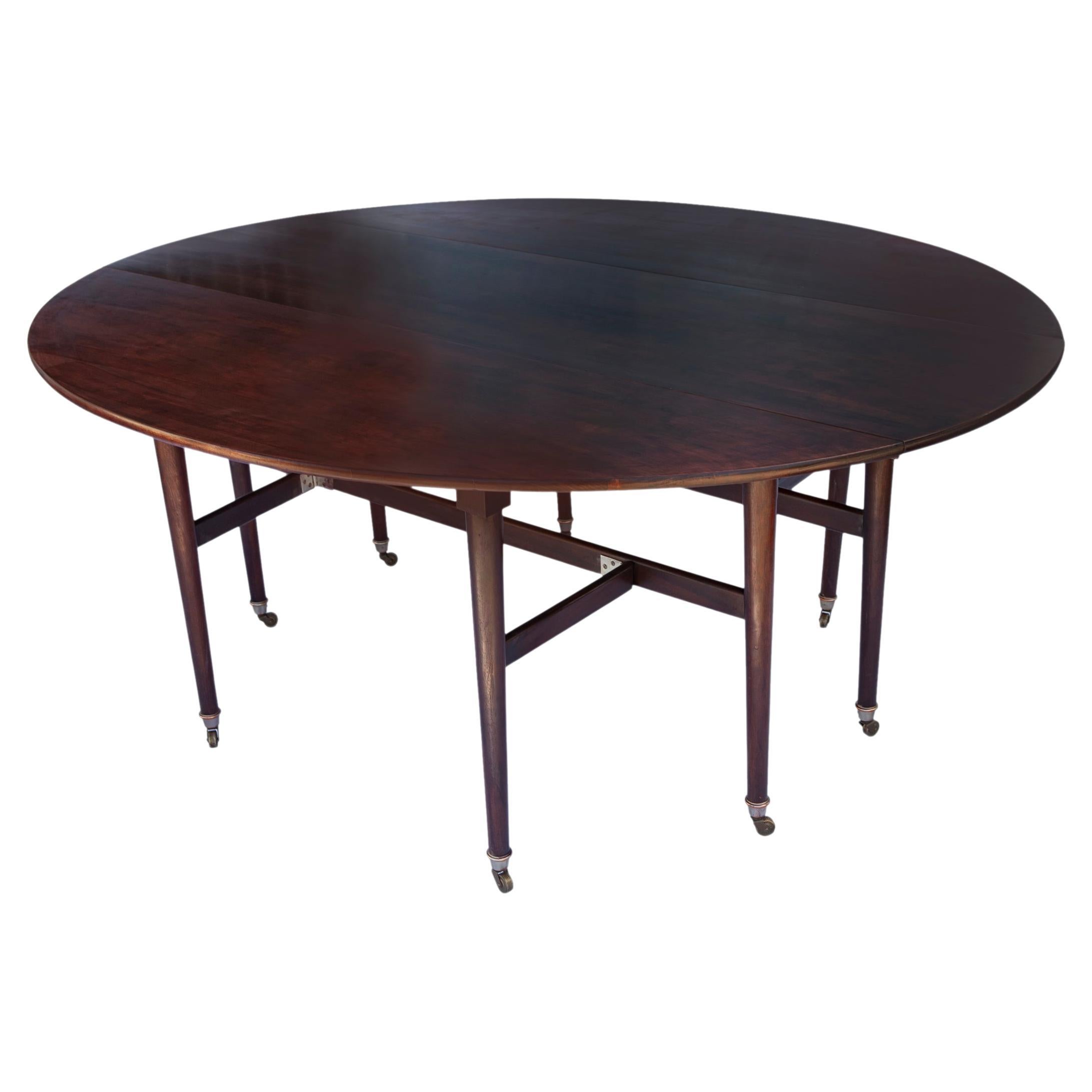 Large Drop Leaf Cherry Dining Table For Sale