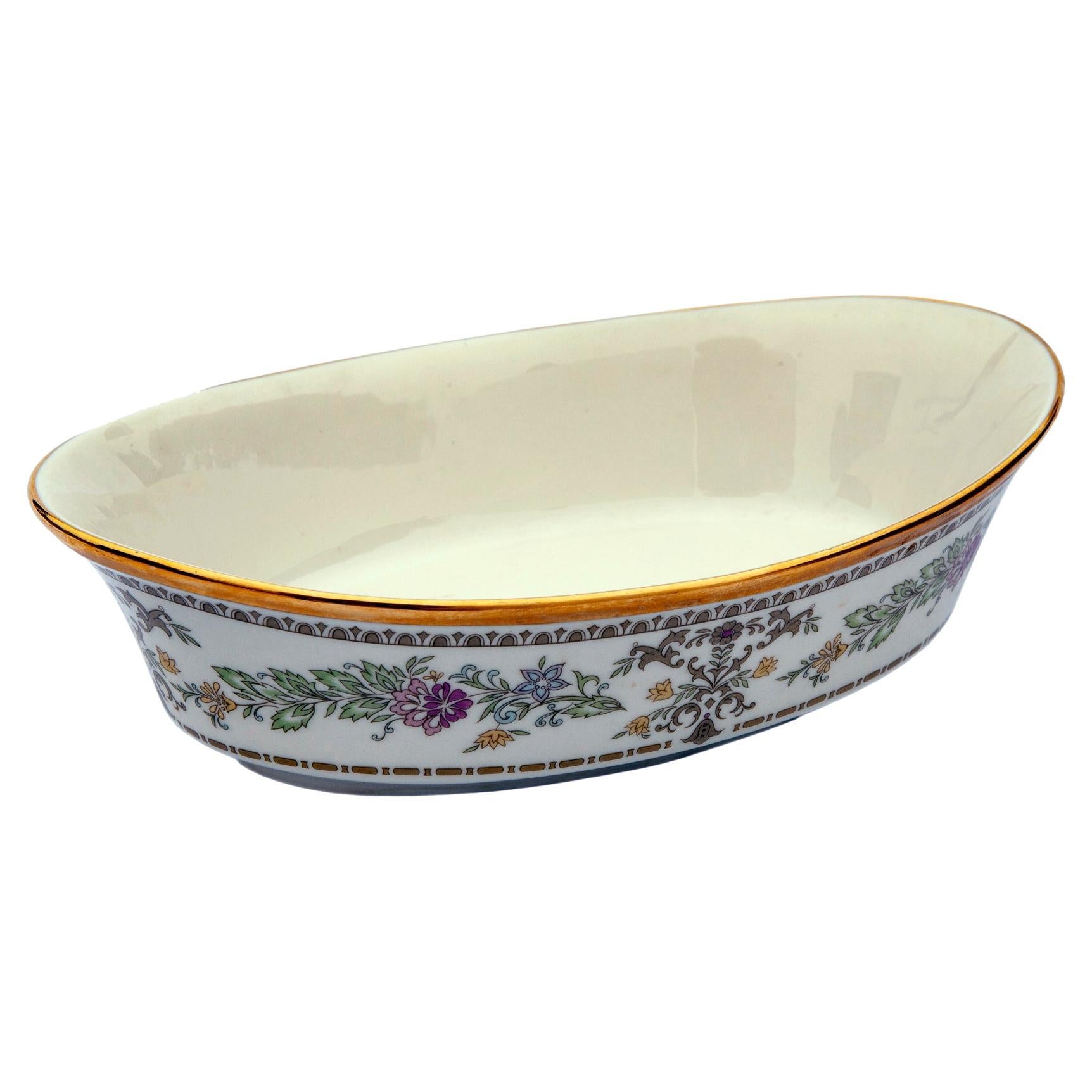 Ovale Vintage-Servierschale „Castle Garden“ aus Lenox im Angebot